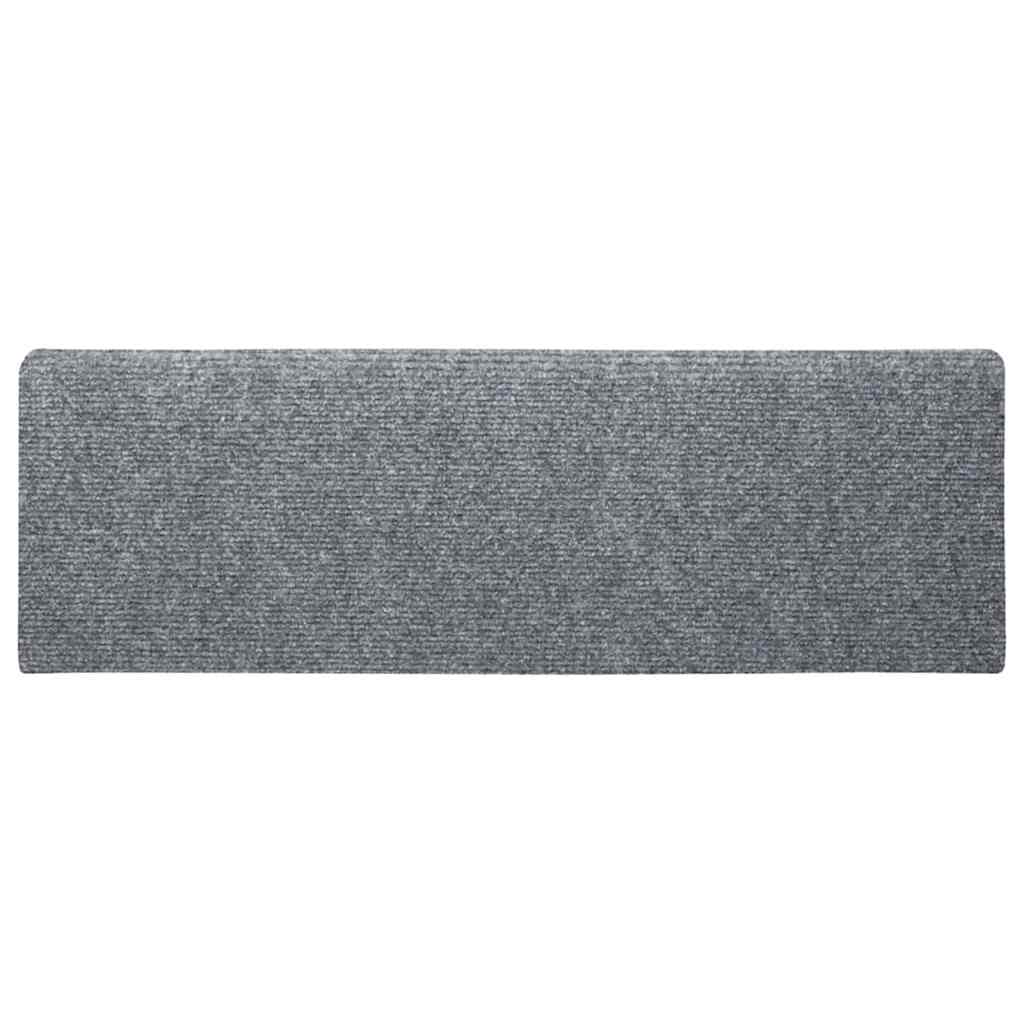 Tappetini per scale autoadesivi 5 pz 65x21x4 cm Grigio chiaro bordo rettangolare - homemem39