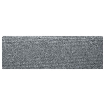 Tappetini per scale autoadesivi 5 pz 65x21x4 cm Grigio chiaro bordo rettangolare - homemem39