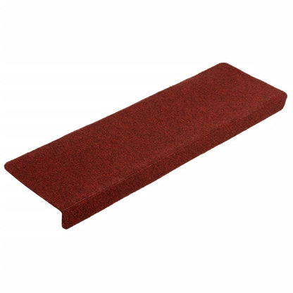 Tappetini per Scale 5 pz Bordeaux 65x21x4 cm Tessuto Agugliato