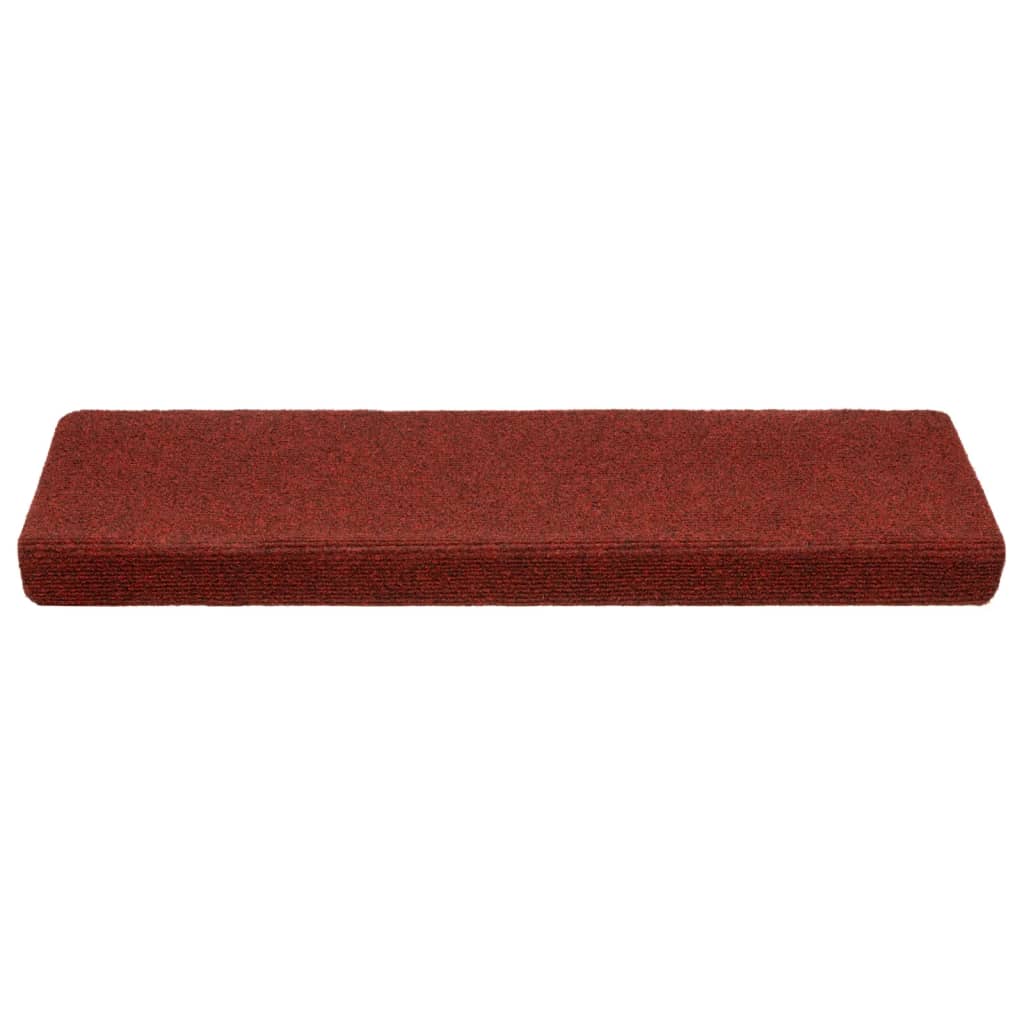 Tappetini per Scale 5 pz Bordeaux 65x21x4 cm Tessuto Agugliato - homemem39