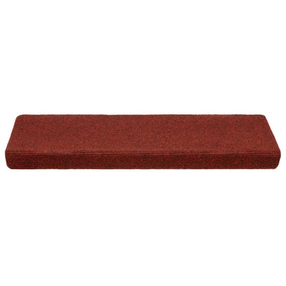 Tappetini per Scale 5 pz Bordeaux 65x21x4 cm Tessuto Agugliato