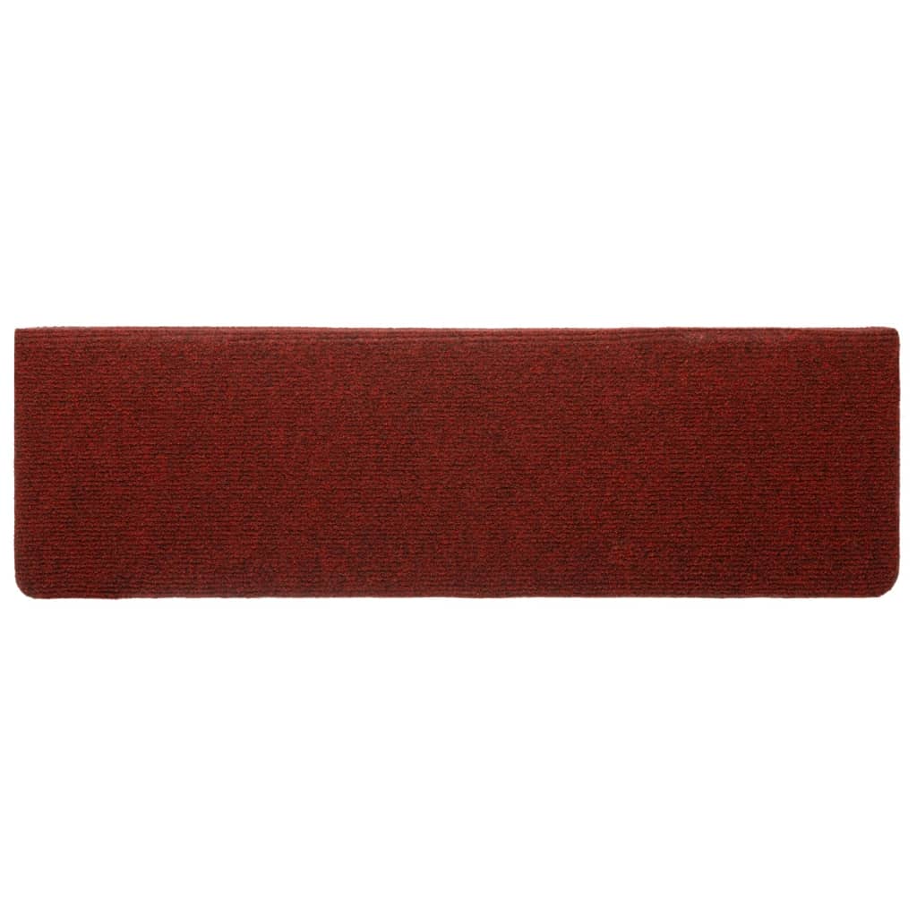 Tappetini per Scale 5 pz Bordeaux 65x21x4 cm Tessuto Agugliato