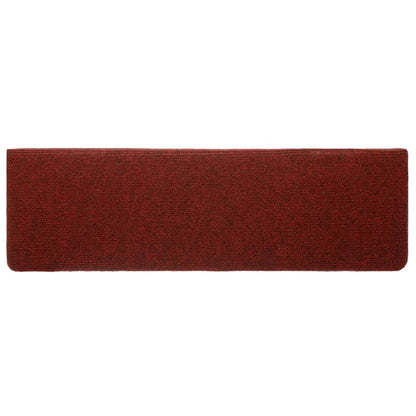 Tappetini per Scale 5 pz Bordeaux 65x21x4 cm Tessuto Agugliato - homemem39