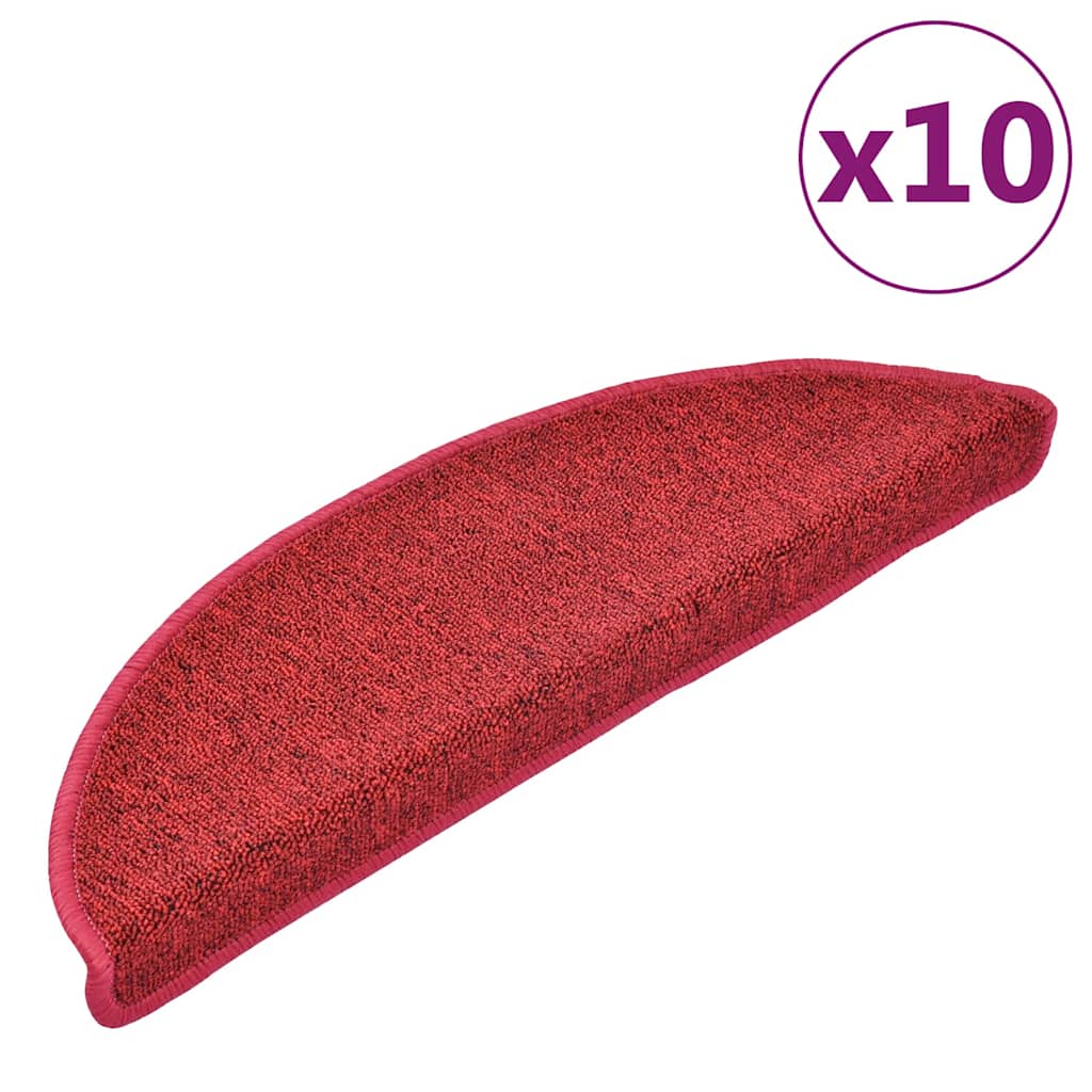 Tappetini per scale 10 pz 56x17x3 cm Rossi semicircolari | homemem39