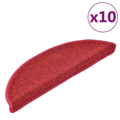 Tappetini per scale 10 pz 56x17x3 cm Rossi semicircolari | homemem39