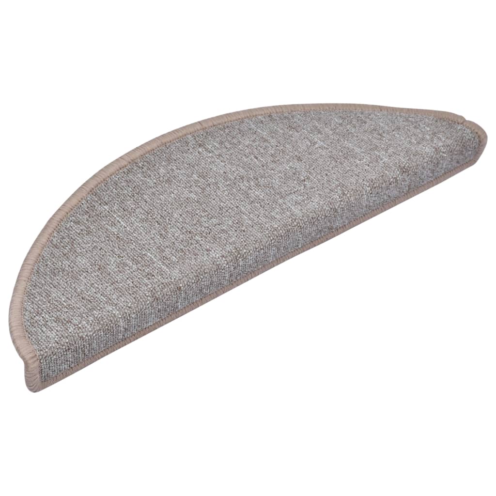 Tappetini per scale 10 pz 65x24x4 cm Marrone chiaro Semicircolari Grandi