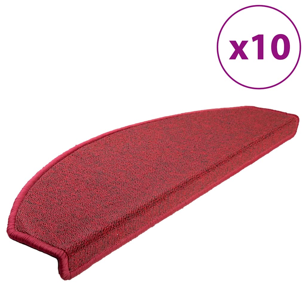 Tappetini per scale 10 pz 65x24x4 cm Rossi Semicircolari Grandi | homemem39
