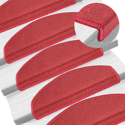 Tappetini per scale 10 pz 65x24x4 cm Rossi Semicircolari Grandi | homemem39