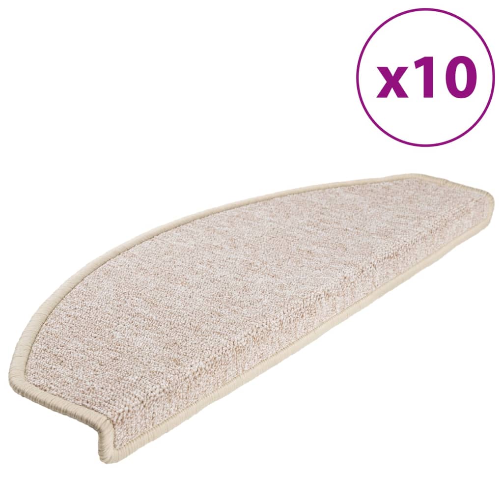 Tappetini per scale 10 pz 65x24x4 cm tortora semicircolari grandi