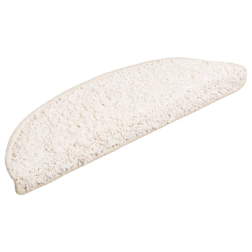 Tappetini per scale 10 pz 56x17x3 cm Bianco Semicircolari