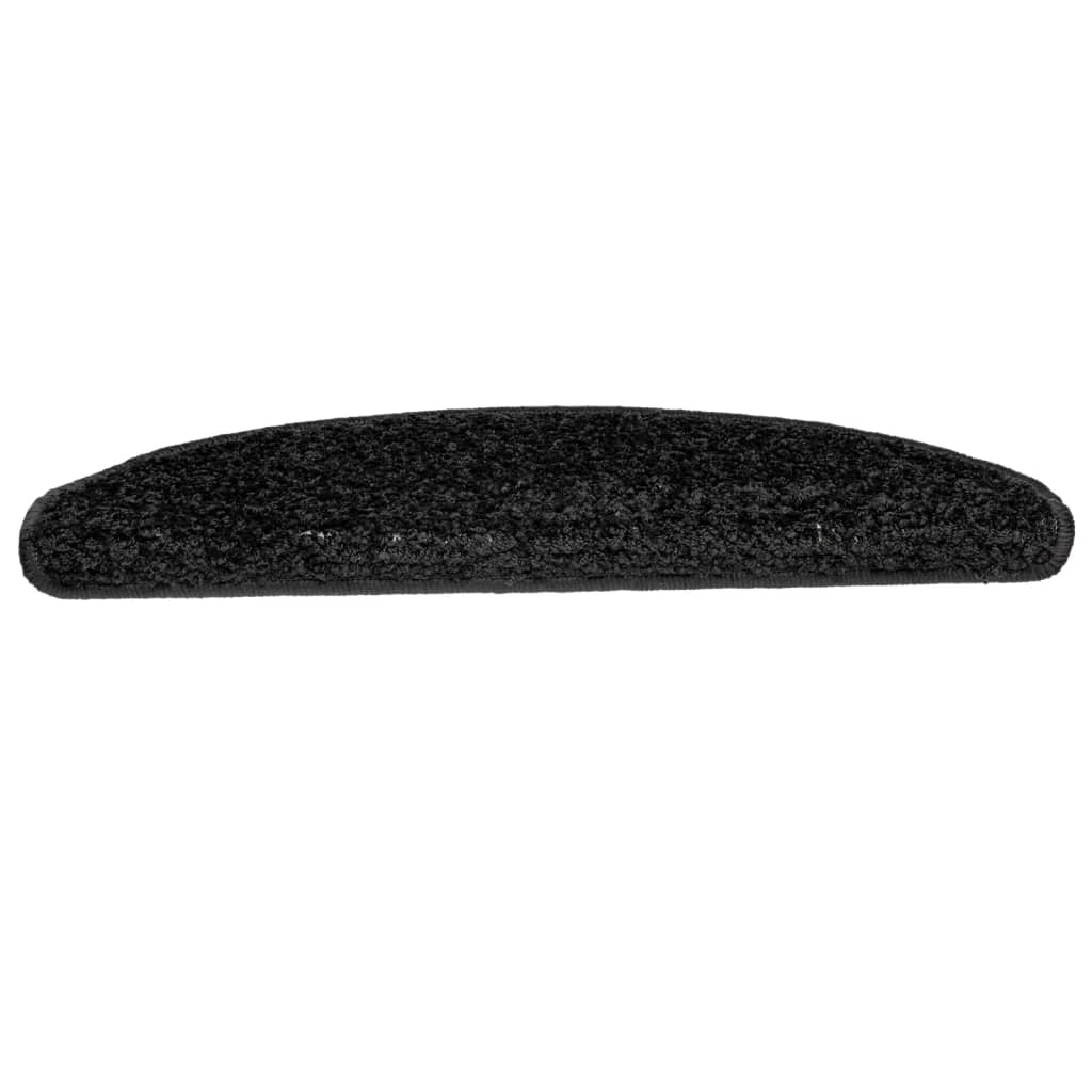 Tappetini per scale 10 pz 65x21x4 cm Nero Semicircolari Grandi - homemem39