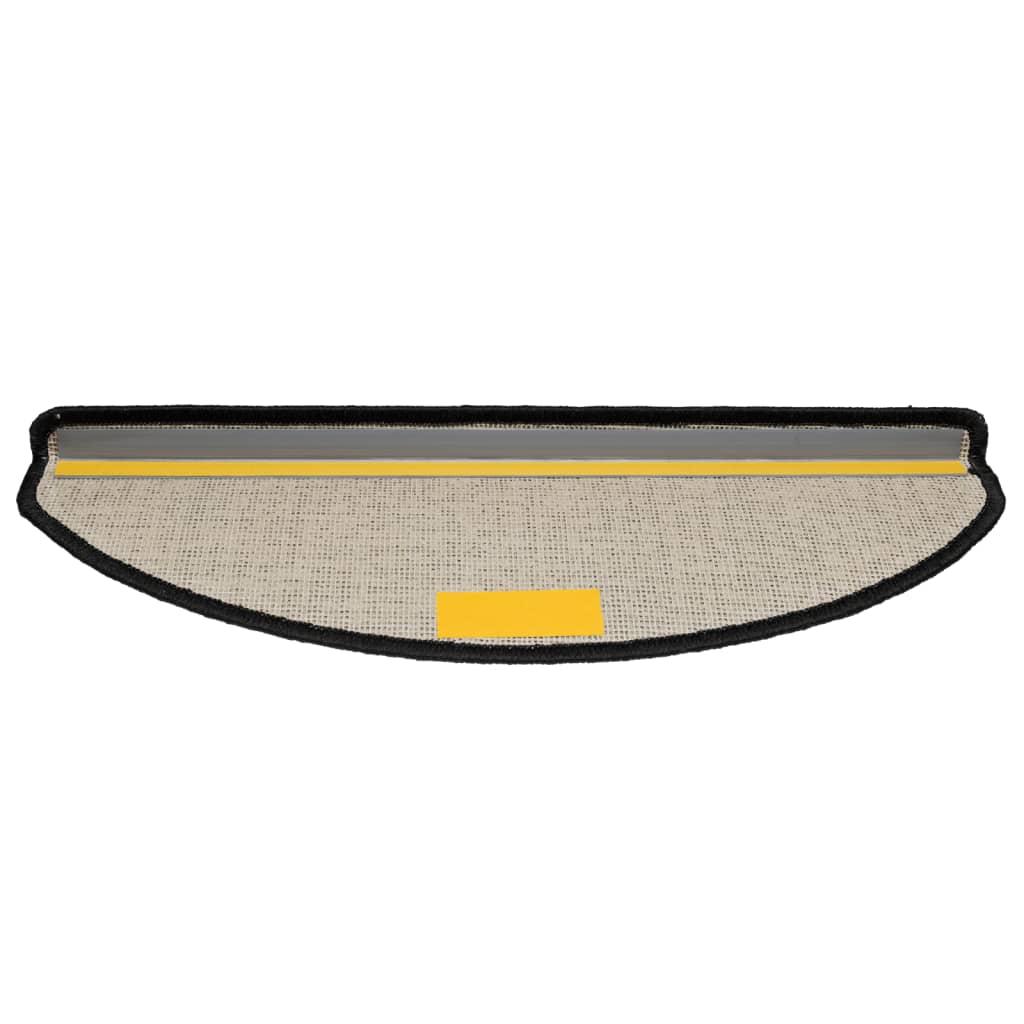 Tappetini per scale 10 pz 65x21x4 cm Nero Semicircolari Grandi - homemem39