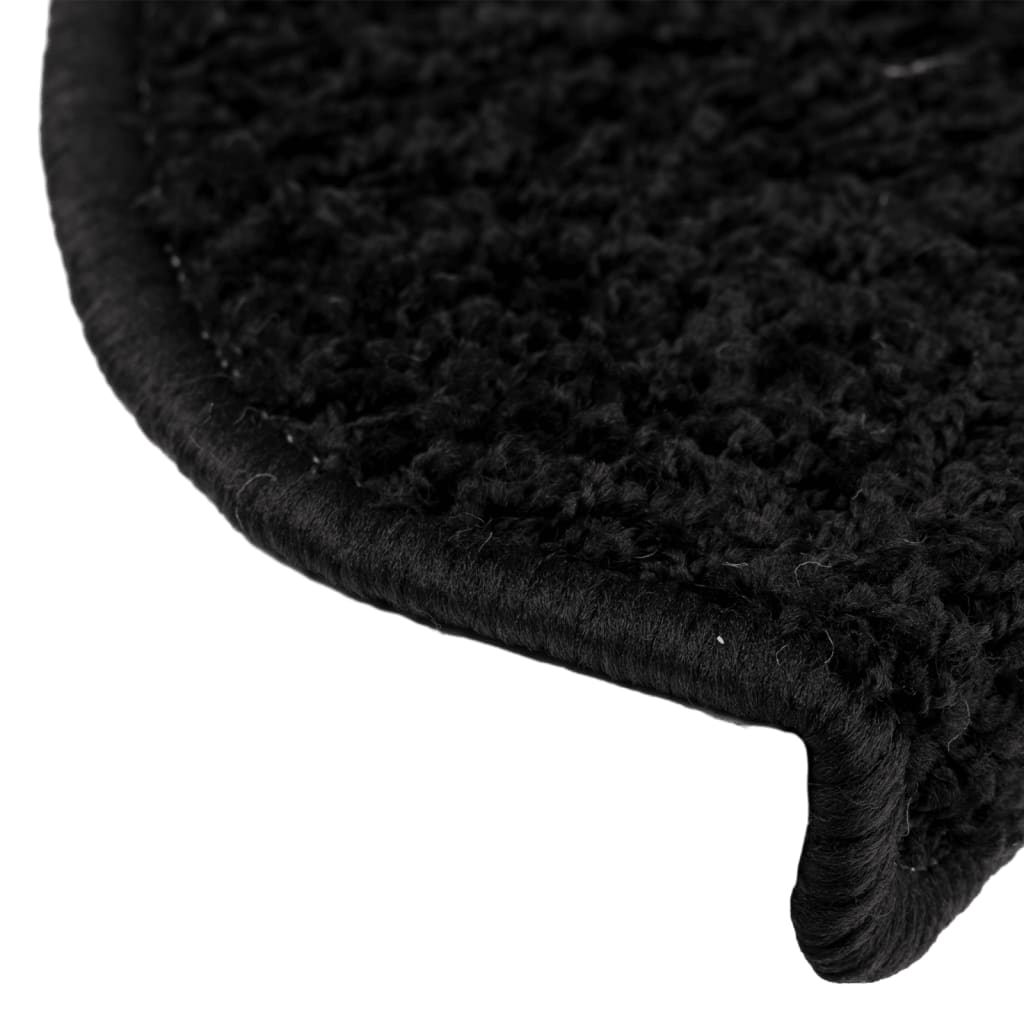 Tappetini per scale 10 pz 65x21x4 cm Nero Semicircolari Grandi - homemem39