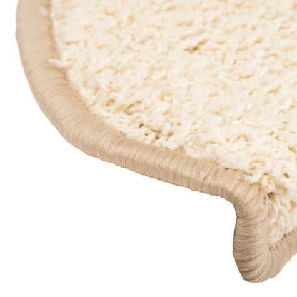 Tappetini per scale 10 pz 65x21x4 cm Crema Semicircolari Grandi