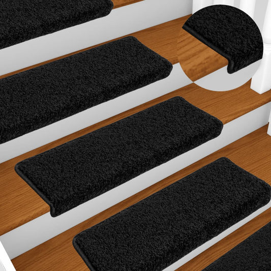 Stair mats 10 pcs 65x21x4 cm Black