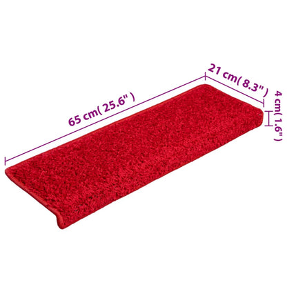 Tappetini per Scale 5 pz 65x21x4 cm Rossi