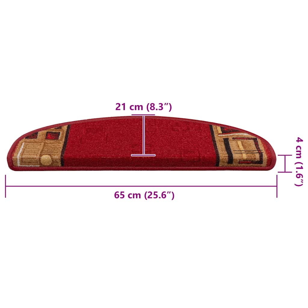 Tappetini per Scale Autoadesivi 10 pz 65x21x4 cm Rossi | homemem39