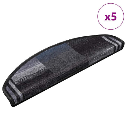 Tappetini per Scale Autoadesivi 5 pz 65x21x4 cm Nero e Grigio