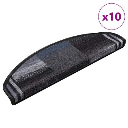 Tappetini per Scale Autoadesivi 10 pz 65x21x4 cm Nero e Grigio