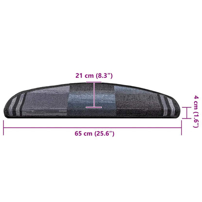 Tappetini per Scale Autoadesivi 10 pz 65x21x4 cm Nero e Grigio | homemem39