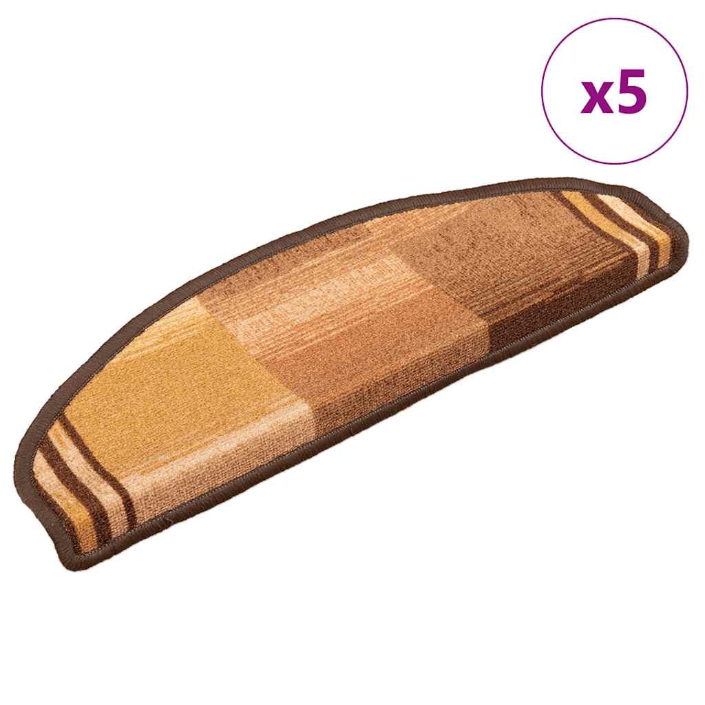 Tappetini per Scale Autoadesivi 5 pz 65x21x4 cm Marroni