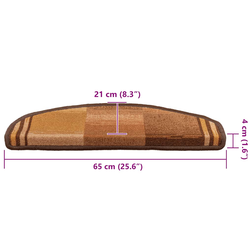 Tappetini per Scale Autoadesivi 10pz 65x21x4 cm Marroni | homemem39