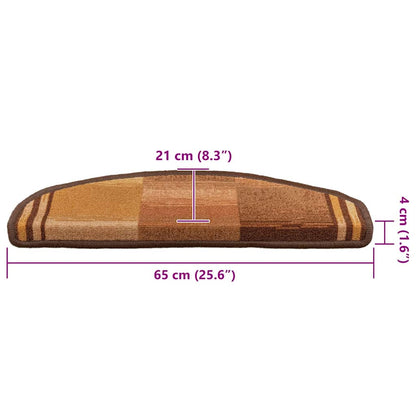 Tappetini per Scale Autoadesivi 10pz 65x21x4 cm Marroni