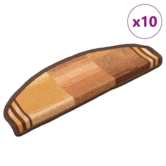 Tappetini per Scale Autoadesivi 10pz 65x21x4 cm Marroni
