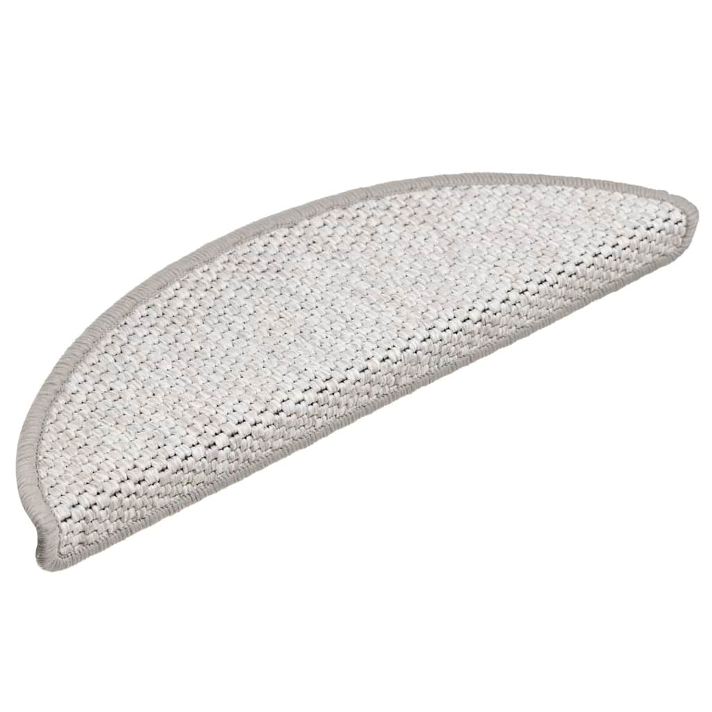 Tappeti Adesivi Scale Aspetto Sisal 15 pz 56x17x3 cm Platino | homemem39