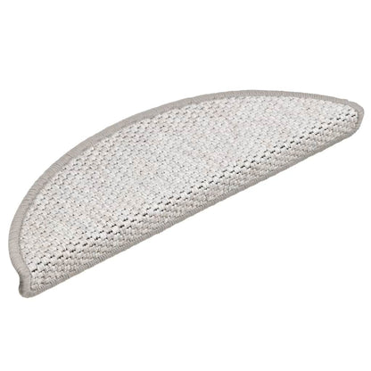 Tappeti Adesivi Scale Aspetto Sisal 15 pz 56x17x3 cm Platino | homemem39