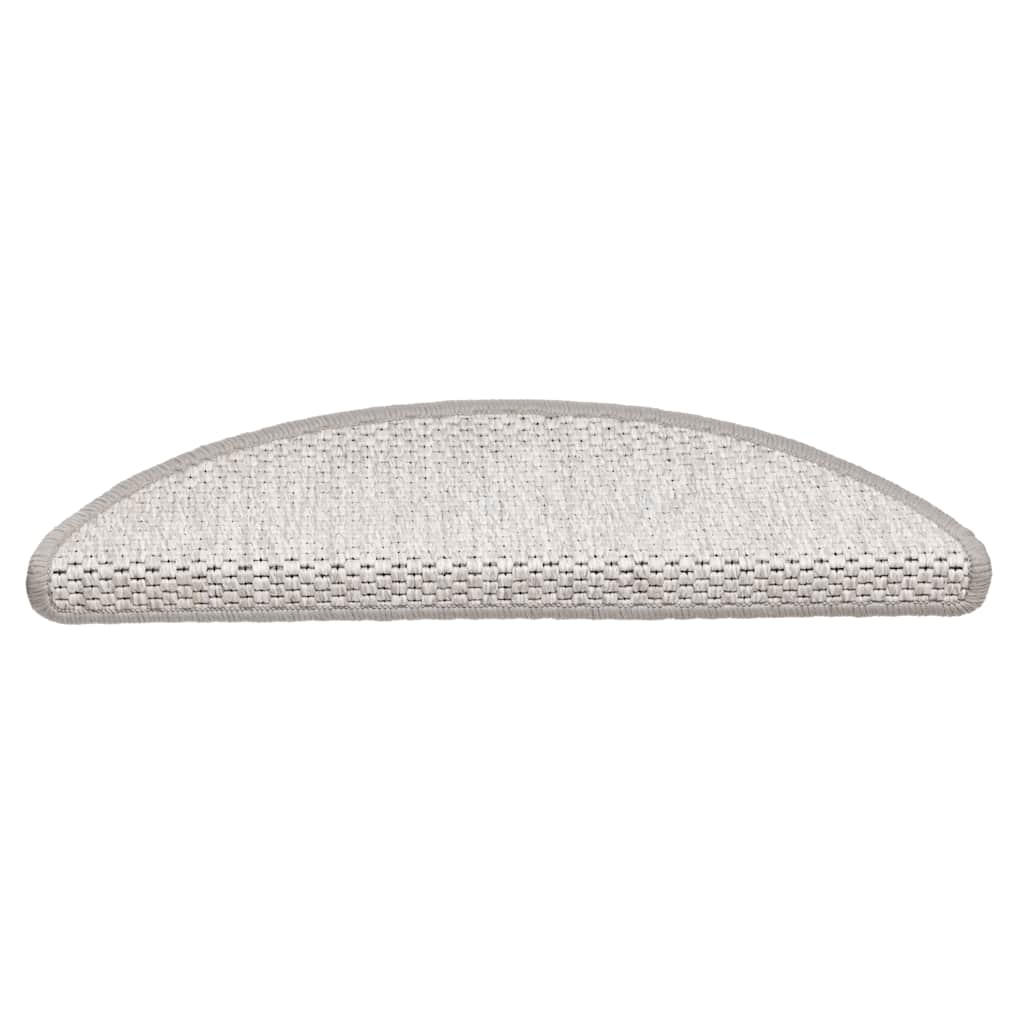 Tappeti Adesivi Scale Aspetto Sisal 15 pz 56x17x3 cm Platino | homemem39