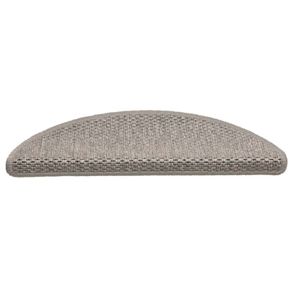 Tappeti Autoadesivi Scale Aspetto Sisal 15pz 56x17x3cm Argento