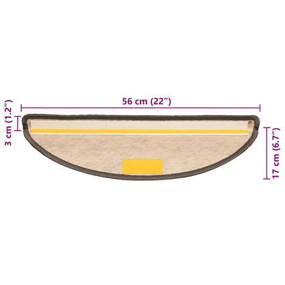 Tappeti Adesivi Scale Aspetto Sisal 15 pz 56x17x3cm Marrone