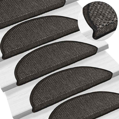 Tappeti Autoadesivi Scale Aspetto Sisal 15 pz 56x17x3 cm