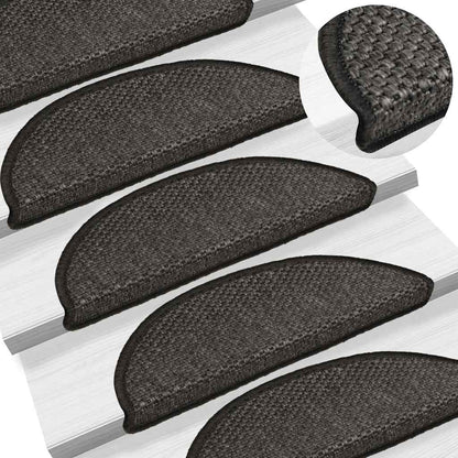 Tappeti Autoadesivi Scale Aspetto Sisal 15 pz 56x17x3 cm
