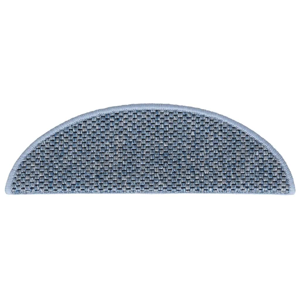 Tappeti Autoadesivi per Scale Aspetto Sisal 15pz 56x17x3 cm Blu