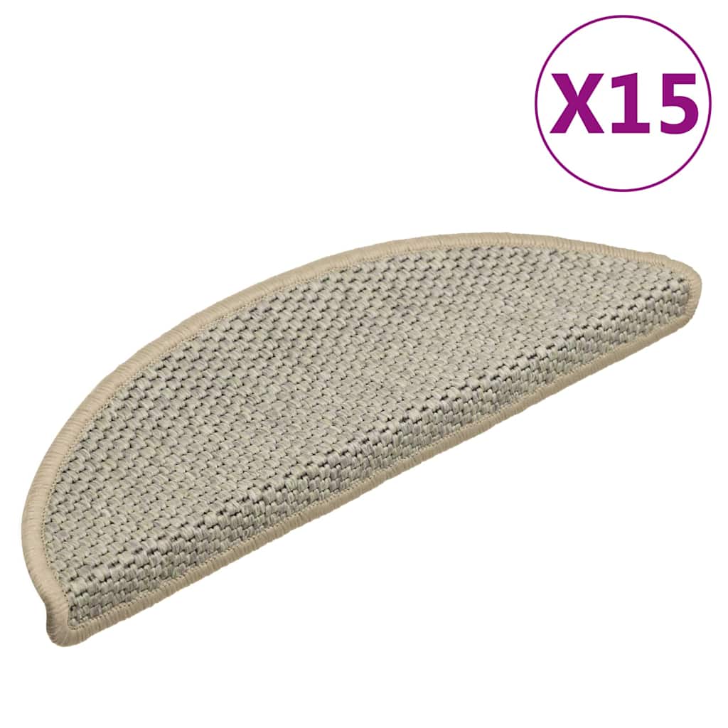 Tappeti Adesivi Scale Aspetto Sisal 15pz Chiaro