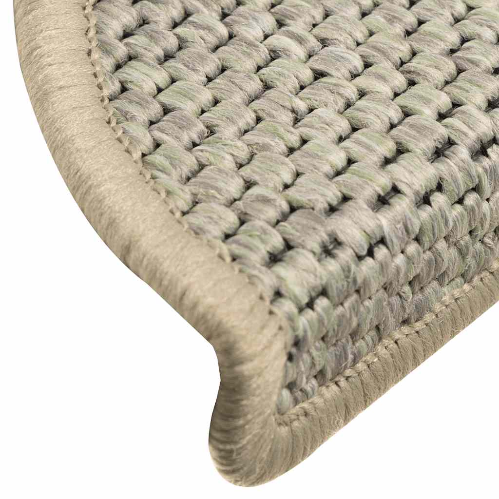 Tappeti Adesivi Scale Aspetto Sisal 15pz 56x17x3cm Verde Chiaro | homemem39