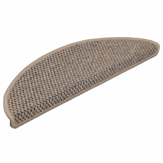 Tappeti Adesivi Scale Aspetto Sisal 15 pz 56x17x3cm Beige Scuro - homemem39