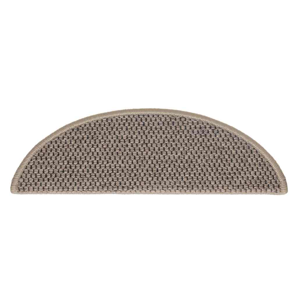 Tappeti Adesivi Scale Aspetto Sisal 15 pz 56x17x3cm Beige Scuro | homemem39