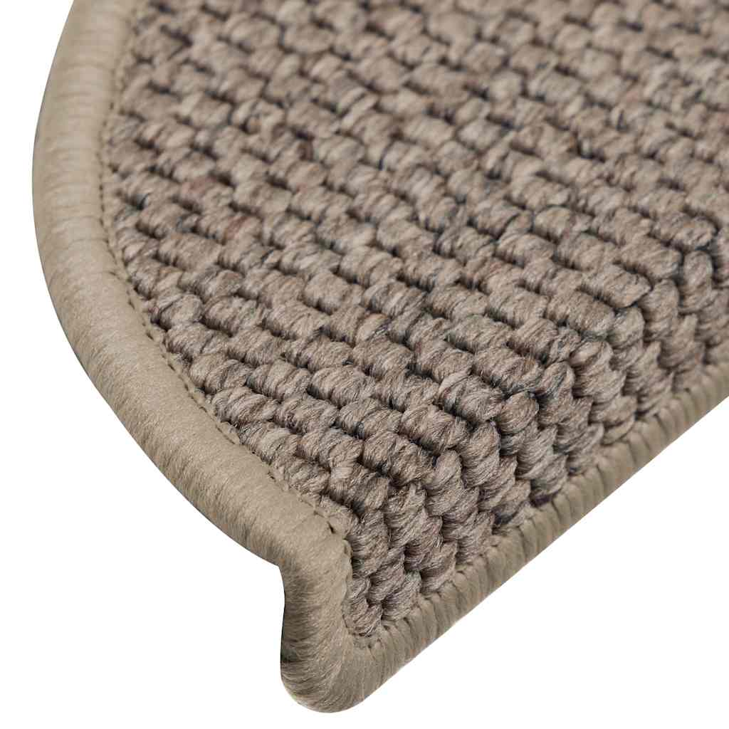 Tappeti Adesivi Scale Aspetto Sisal 15 pz 56x17x3cm Beige Scuro | homemem39