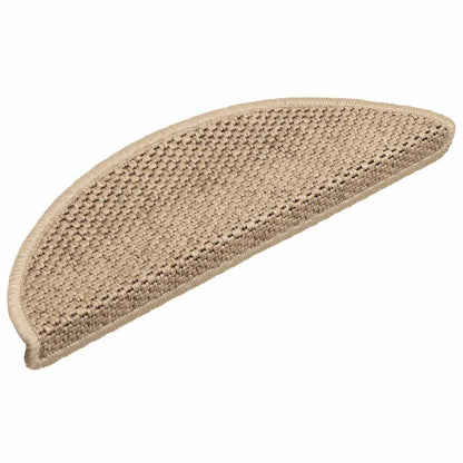 Tappeti Autoadesivi Scale Aspetto Sisal 15 pz 56x17x3 cm Sabbia | homemem39