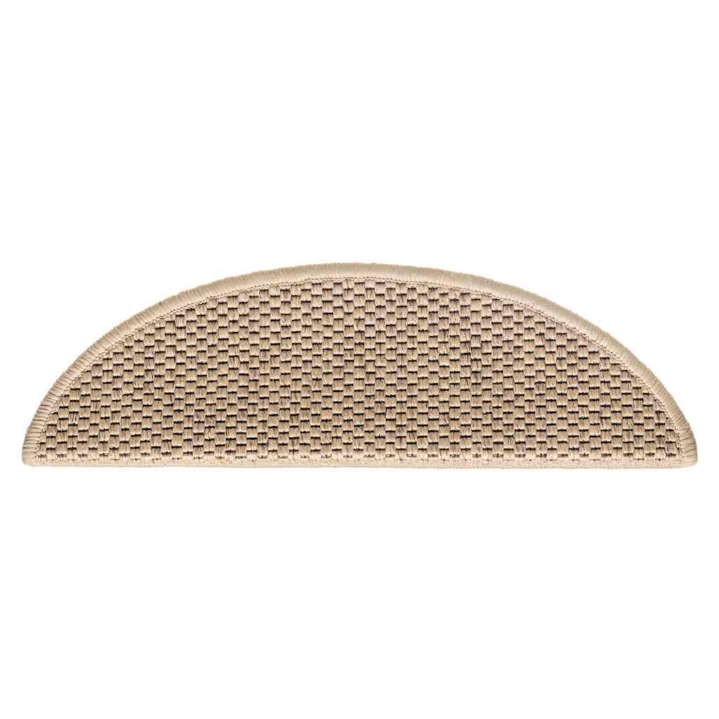 Tappeti Autoadesivi Scale Aspetto Sisal 15 pz 56x17x3 cm Sabbia