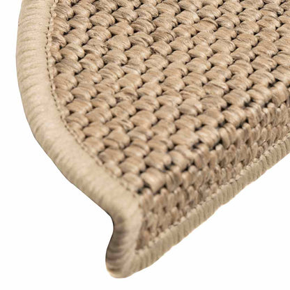 Tappeti Autoadesivi Scale Aspetto Sisal 15 pz 56x17x3 cm Sabbia | homemem39