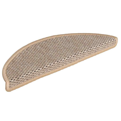 Tappeti Adesivi Scale Aspetto Sisal 15pz 56x17x3cm Beige Chiaro | homemem39