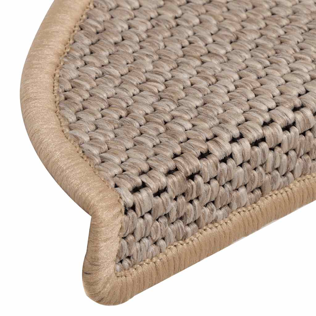 Tappeti Adesivi Scale Aspetto Sisal 15pz 56x17x3cm Beige Chiaro | homemem39