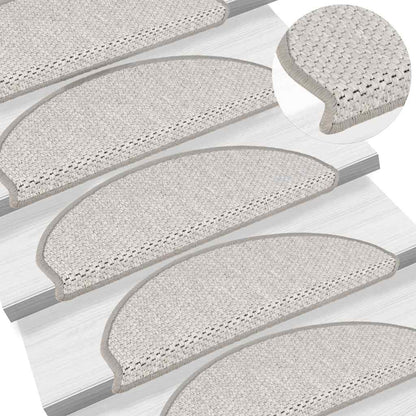 Tappeti Autoadesivi Scale Aspetto Sisal 15 pz 65x21x4cm Platino