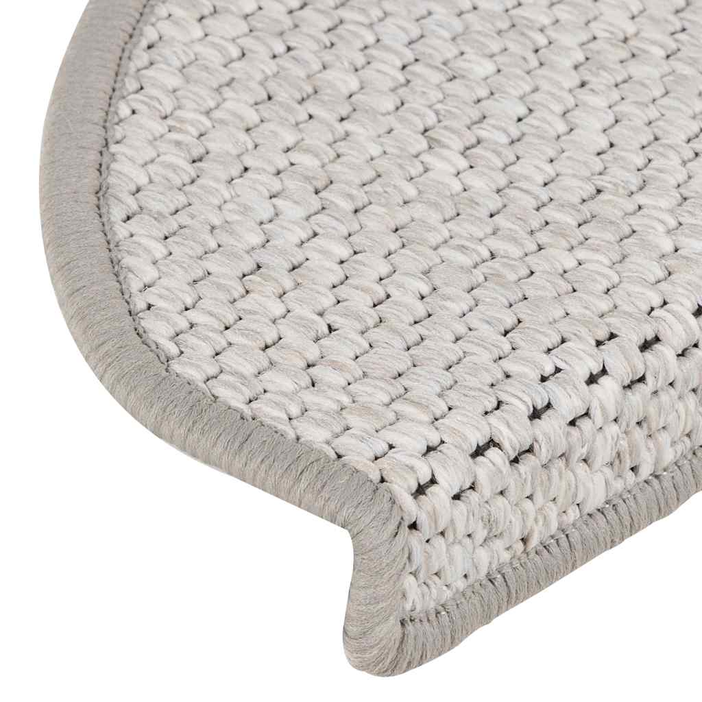Tappeti Autoadesivi Scale Aspetto Sisal 15 pz 65x21x4cm Platino | homemem39