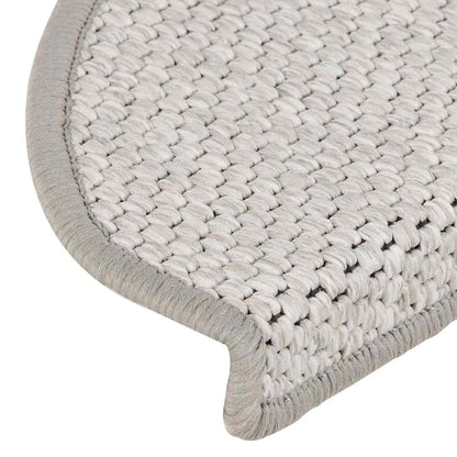 Tappeti Autoadesivi Scale Aspetto Sisal 15 pz 65x21x4cm Platino
