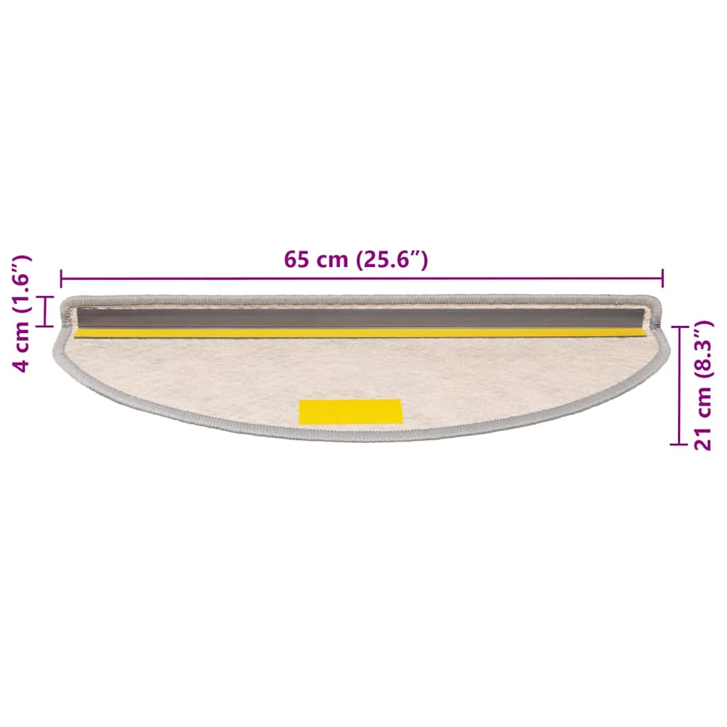 Tappeti Autoadesivi Scale Aspetto Sisal 15 pz 65x21x4cm Platino | homemem39